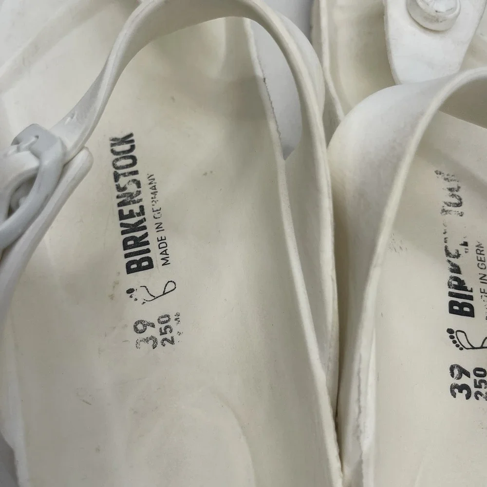 Birkenstock Gizeh EVA Shoes Mens 6 Womens 8 Regular Fit White Casual Slip On
